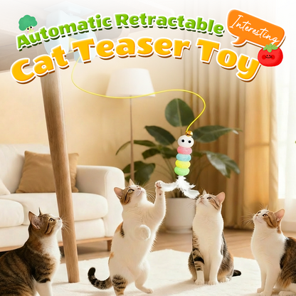 🐈 50% OFF NOW! 🧶 Automatic Retractable Cat Teaser Toy – Motion-Activated, Durable String & Perfect for Indoor Cat Exercise & Fun 🏠