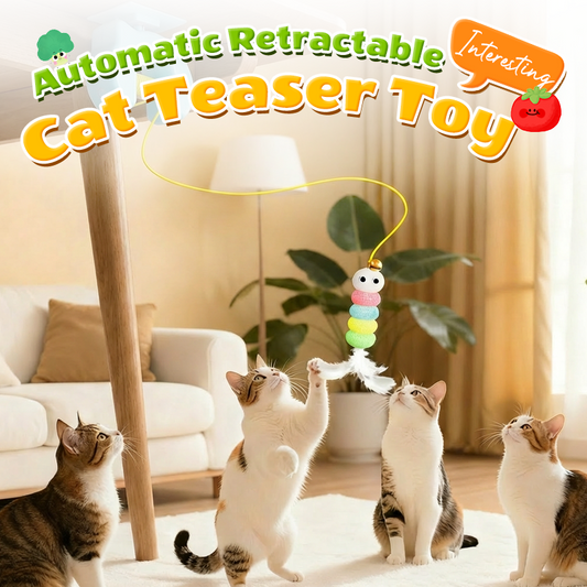 🐈 50% OFF NOW! 🧶 Automatic Retractable Cat Teaser Toy – Motion-Activated, Durable String & Perfect for Indoor Cat Exercise & Fun 🏠