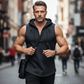 👕 50% OFF NOW! 🏋️‍♂️ Men's Sleeveless Workout Hoodie Tank Top – Soft Cotton Blend, Relaxed Fit & Perfect for Gym or Casual Wear 🏃