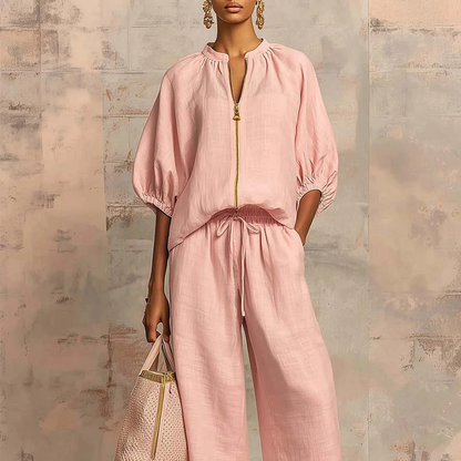 👚 50% OFF NOW! ⏰ Women's Solid Color 2-Piece Casual Set – Soft & breathable – Relaxed fit, perfect for lounging or travel – easy matching style 🌸