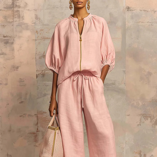 👚 50% OFF NOW! ⏰ Women's Solid Color 2-Piece Casual Set – Soft & breathable – Relaxed fit, perfect for lounging or travel – easy matching style 🌸