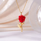 🌹 50% OFF NOW! 💎 Elegant Red Rose Pendant Necklace – Delicate Design, Hypoallergenic & Perfect for Everyday Elegance or Gifting ✨