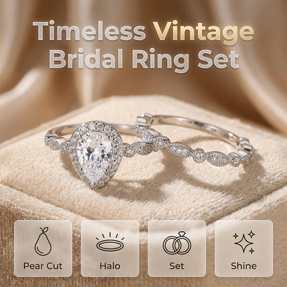 💍 50% OFF NOW! ✨ Pear-Shaped Teardrop Engagement Ring Set – Sparkling Cubic Zirconia, Hypoallergenic & Perfect for Proposals or Gifting 💕