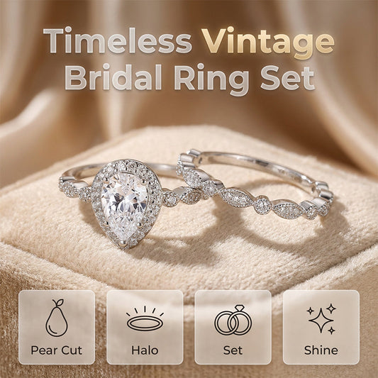 💍 50% OFF NOW! ✨ Pear-Shaped Teardrop Engagement Ring Set – Sparkling Cubic Zirconia, Hypoallergenic & Perfect for Proposals or Gifting 💕