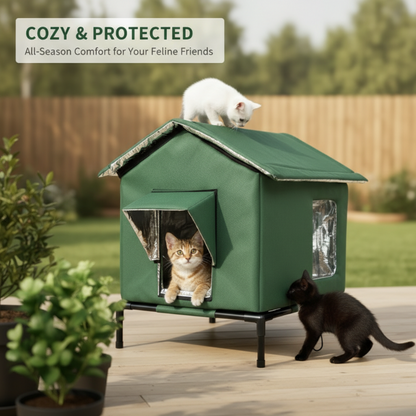🐱 50% OFF NOW! 🏠 All-Weather Elevated Outdoor Cat House – Weatherproof, elevated design & cozy shelter – Perfect for feral & outdoor cats year-round 🌿