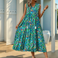 👗 50% OFF NOW! 🌸 Women's Sleeveless Abstract Print Tiered Midi Dress – Flowy Fit, Unique Pattern & Perfect for Beach, Brunch or Day Out ☀️