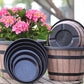 🌿 60% OFF NOW! 🪴 Round Resin Barrel Planter for Garden – Lightweight, Weatherproof & Perfect for Patios, Balconies & Outdoor Decor 🌸