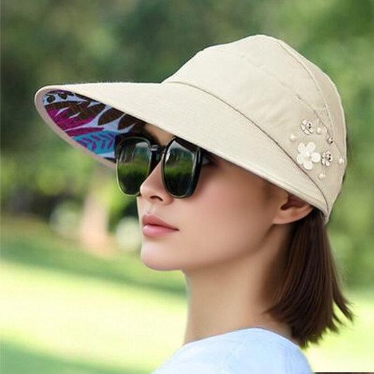 🧢 50% OFF NOW! ☀️ Foldable Wide Brim Sun Hat with Ponytail Hole – UV protection, portable & perfect for travel, beach & outdoor sports 🏖️