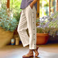 👖 50% OFF NOW! 🧵 Casual Solid-Color Loose-Fit Cropped Pants with Side Buttons – Lightweight & breathable – Perfect for summer, beach or relaxed office days – comfortable and stylish 🌸✨