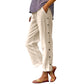 👖 50% OFF NOW! 🧵 Casual Solid-Color Loose-Fit Cropped Pants with Side Buttons – Lightweight & breathable – Perfect for summer, beach or relaxed office days – comfortable and stylish 🌸✨