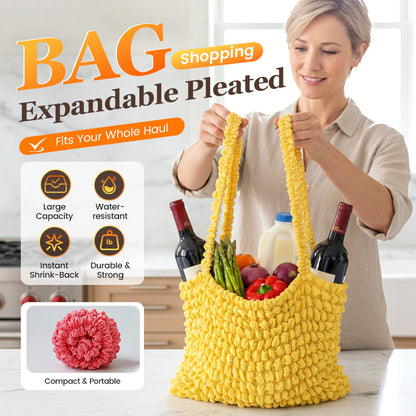 🛍️ 50% OFF NOW! ⏰ Expandable Pleated Shopping Bag – Lightweight, foldable & spacious for groceries and daily errands 🌿