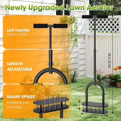 🌱 50% OFF NOW! 💐 Heavy-Duty Lawn Coring Aerator – Removes soil plugs & boosts root growth – Manual operation, durable tines & perfect for a greener lawn 🏡