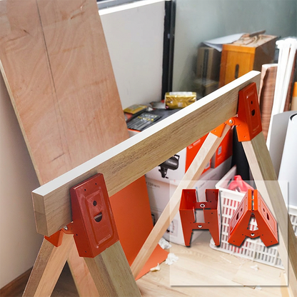 🪚 50% OFF NOW! 🔩 Heavy-Duty Sawhorse Bracket with Down Clamp – Galvanized steel, foldable & secure locking – perfect for job sites, workshops or DIY projects 🛠️