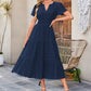 👗 50% OFF NOW! 💜 Women's Lightweight Short Sleeve V-Neck Elastic Waist Dress – Breezy & flattering – Perfect for summer, brunch or beach days – easy, comfortable style 🌸