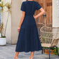 👗 50% OFF NOW! 💜 Women's Lightweight Short Sleeve V-Neck Elastic Waist Dress – Breezy & flattering – Perfect for summer, brunch or beach days – easy, comfortable style 🌸