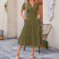 👗 50% OFF NOW! 💜 Women's Lightweight Short Sleeve V-Neck Elastic Waist Dress – Breezy & flattering – Perfect for summer, brunch or beach days – easy, comfortable style 🌸