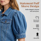 🧥 50% OFF NOW! ⏰ Women's Puff Short Sleeve Cropped Denim Jacket – Lightweight & vintage wash – Flattering cropped fit, perfect for summer layering or over dresses 🌸