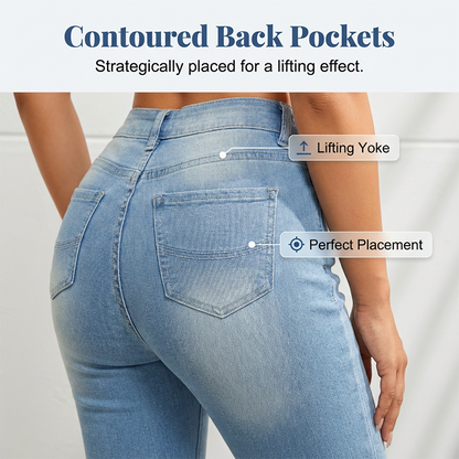 👖 50% OFF NOW! 🌸 Women's High-Waist Slim-Fit Capri Jeans – Stretchy denim & flattering fit – Perfect for casual days, summer outings or smart-casual looks – comfortable and stylish ✨🌿