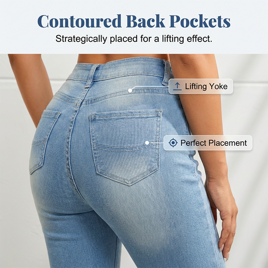 👖 50% OFF NOW! 🌸 Women's High-Waist Slim-Fit Capri Jeans – Stretchy denim & flattering fit – Perfect for casual days, summer outings or smart-casual looks – comfortable and stylish ✨🌿