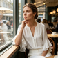 👚 50% OFF NOW! 🌸 V-Neck Ruffled Sleeve Top – Flowy & lightweight – Elegant casual blouse, perfect for summer or office – feminine and breathable ✨🌿