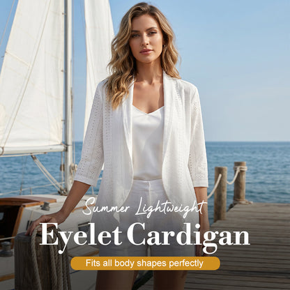 🧥 50% OFF NOW! ⏳ Women's Summer Lightweight Eyelet Cardigan – Breathable, chic & perfect for beach cover-ups or breezy evenings 🌼