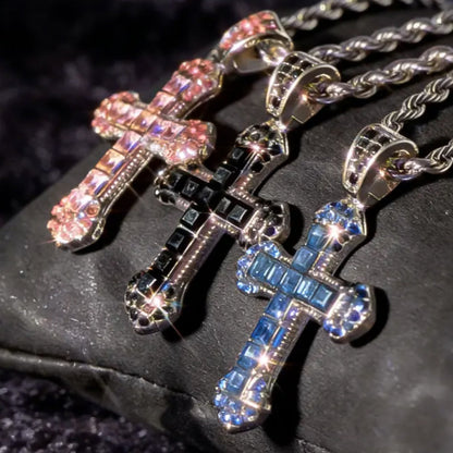 ✝️ 50% OFF NOW! 💎 Hip Hop Iced Out Cross Necklace – Cubic zirconia, stainless steel & bold bling – perfect for rappers, parties or streetwear style 🔥