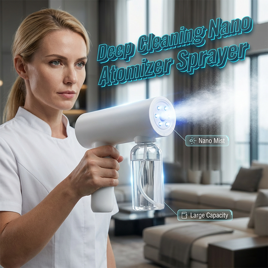 🔫 50% OFF NOW! ✨ Cordless Nano Atomizer Disinfectant Gun – Blue Light & 3 Gears – Fine mist, rechargeable & perfect for home, car or office disinfection 🛡️
