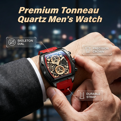 ⌚ 50% OFF NOW! ✨ Men's Tonneau Quartz Watch – Retro design & premium feel – Minimalist dial, perfect for daily wear or smart casual 💼