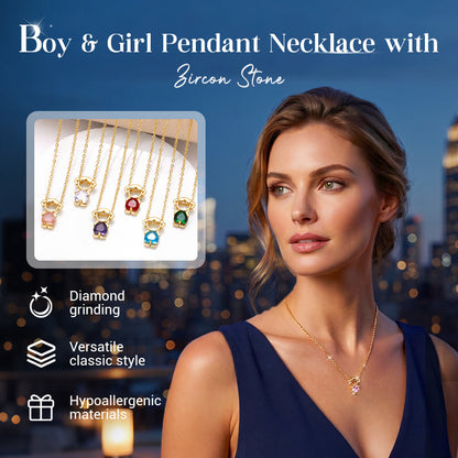 💎 50% OFF NOW! 👫 Boy & Girl Pendant Necklace with Zircon Stone – Sweet couple design, sparkling & perfect as a matching gift for loved ones 💕