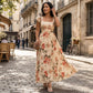 👗 50% OFF NOW! ✨ Floral Pleated Maxi Dress – Square Neck, Ruffle Sleeves & High-Waist – Flowy, elegant & perfect for spring, beach or garden parties 🌸