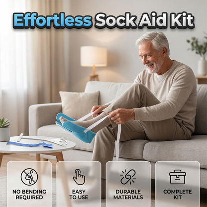 🧦 50% OFF NOW! ⏰ No-Bend Easy-On Sock Aid with Pull Straps – Grip design, lightweight & perfect for seniors or those with limited mobility – effortless dressing ✨