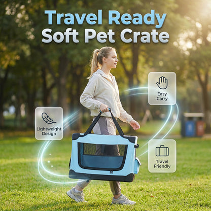 🐕 50% OFF NOW! 🎒 Portable Foldable Soft Pet Crate for Travel & Home – Lightweight, breathable mesh & collapsible – safe and comfy for cats or small dogs on the go 🐈