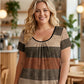 👚 50% OFF NOW! 🔥 Women's Plus Size Pleated Color Block T-Shirt – Soft, breathable & flattering pleats – perfect for casual days, office or warm weather 🌈
