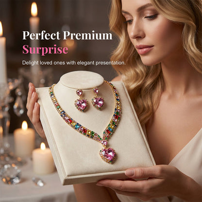 💎 50% OFF NOW! ✨ Sparkling Heart Jewelry Set – Necklace & earrings, elegant & lightweight – Perfect for gifting or everyday glam 💖
