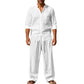 👕 50% OFF NOW! 👖 Men's Casual Breathable Shirt & Pants Set – Soft, lightweight & relaxed fit – Perfect for summer, work-from-home or travel – easy matching style 🌿