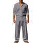 👕 50% OFF NOW! 👖 Men's Casual Breathable Shirt & Pants Set – Soft, lightweight & relaxed fit – Perfect for summer, work-from-home or travel – easy matching style 🌿