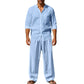 👕 50% OFF NOW! 👖 Men's Casual Breathable Shirt & Pants Set – Soft, lightweight & relaxed fit – Perfect for summer, work-from-home or travel – easy matching style 🌿