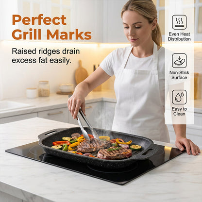 🍳 50% OFF NOW! 🥩 Versatile Medical Stone Non-Stick Grill Pan – PFAS-free, fast heating & easy to clean – perfect for steaks, veggies or indoor grilling – fits all stovetops 🔥