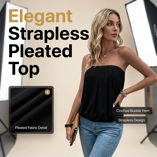 👚 50% OFF NOW! 👗 Women's Solid Color Elastic Waist Lantern Sleeveless Tube Top – Stretchy, ruched design & strapless – perfect for layering, summer parties or beach-to-bar looks ☀️