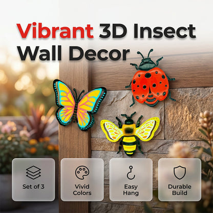 🐝 50% OFF NOW! ✨ 3D Insect Wall Hangings – Bee, Butterfly & Ladybug – Weather-resistant, easy to hang & perfect for garden, patio or kids' room – realistic design 🦋