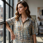 👚 50% OFF NOW! ✨ Women's Collared Summer Blouse – Abstract Print, Loose Fit & Breezy – Lightweight, breathable & perfect for warm days or casual office looks 🍃