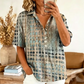 👚 50% OFF NOW! ✨ Women's Collared Summer Blouse – Abstract Print, Loose Fit & Breezy – Lightweight, breathable & perfect for warm days or casual office looks 🍃