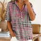 👚 50% OFF NOW! ✨ Women's Collared Summer Blouse – Abstract Print, Loose Fit & Breezy – Lightweight, breathable & perfect for warm days or casual office looks 🍃