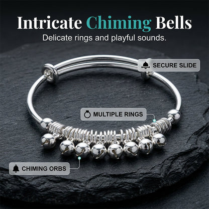 ✨ 50% OFF NOW! 🏆 Adjustable Silver Bell Charm Bangle Bracelet – Delicate & jingly – Lightweight, tarnish-resistant & perfect for daily wear or gifting 🔔