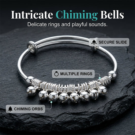 ✨ 50% OFF NOW! 🏆 Adjustable Silver Bell Charm Bangle Bracelet – Delicate & jingly – Lightweight, tarnish-resistant & perfect for daily wear or gifting 🔔