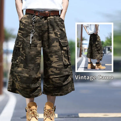 🩳 50% OFF NOW! 🌿 Unisex Wide-Leg Camo Cargo Shorts – Relaxed fit & multi-pockets – Lightweight, breathable & perfect for outdoor, travel or casual summer days 🔥