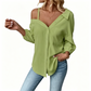 👚 50% OFF NOW! 🔥 Women's Casual Off-Shoulder Button-Down Shirt – Breezy & lightweight – Flirty neckline, relaxed fit – perfect for summer days or beach cover-ups 🌊