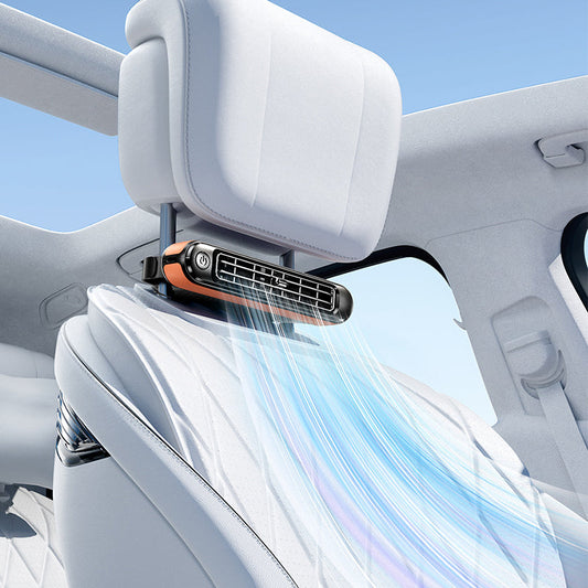 🌬️ BUY 3 GET 1 FREE! 🚗 Dual Turbo Car Rear Seat Fan – 3 speeds, quiet & velcro mount – Keeps backseat passengers cool – perfect for road trips or family SUVs ⚡