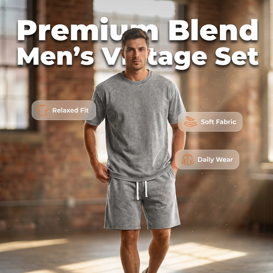 👕 50% OFF NOW! 🩳 Men's Vintage Style T-Shirt & Solid Color Shorts Set – Soft & breathable – Relaxed fit, perfect for summer, sports or casual weekends 🌞