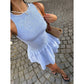 👗 50% OFF NOW! ☀️ Sleeveless Gingham Smocked Mini Dress – Stretchy & lightweight – Perfect for holidays, beach or warm days – playful vintage style ✨🌸